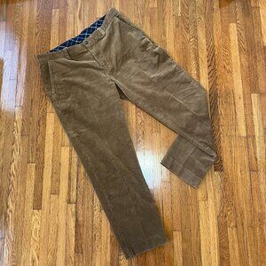 Brooks Brothers Corduroy Brown Tan Clark Fit Flat Front Pants - Men's 38x30